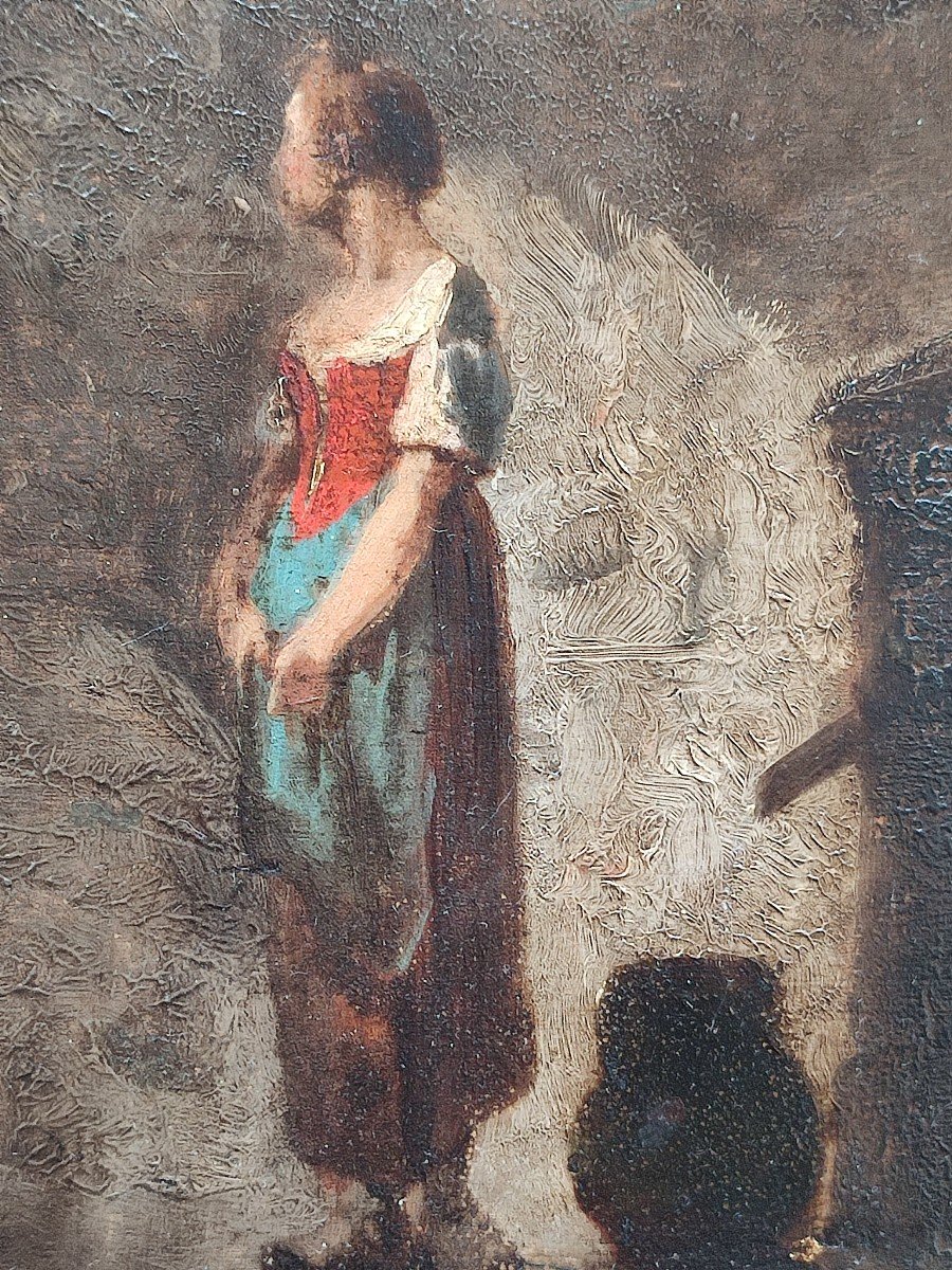 Young Peasant Woman At La Fontaine. -photo-2