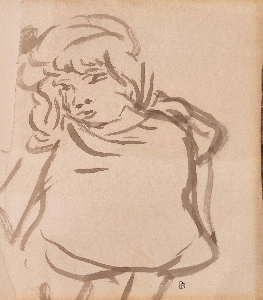 Pierre Bonnard. Petite fille de Paris. Dessin Vers 1890.