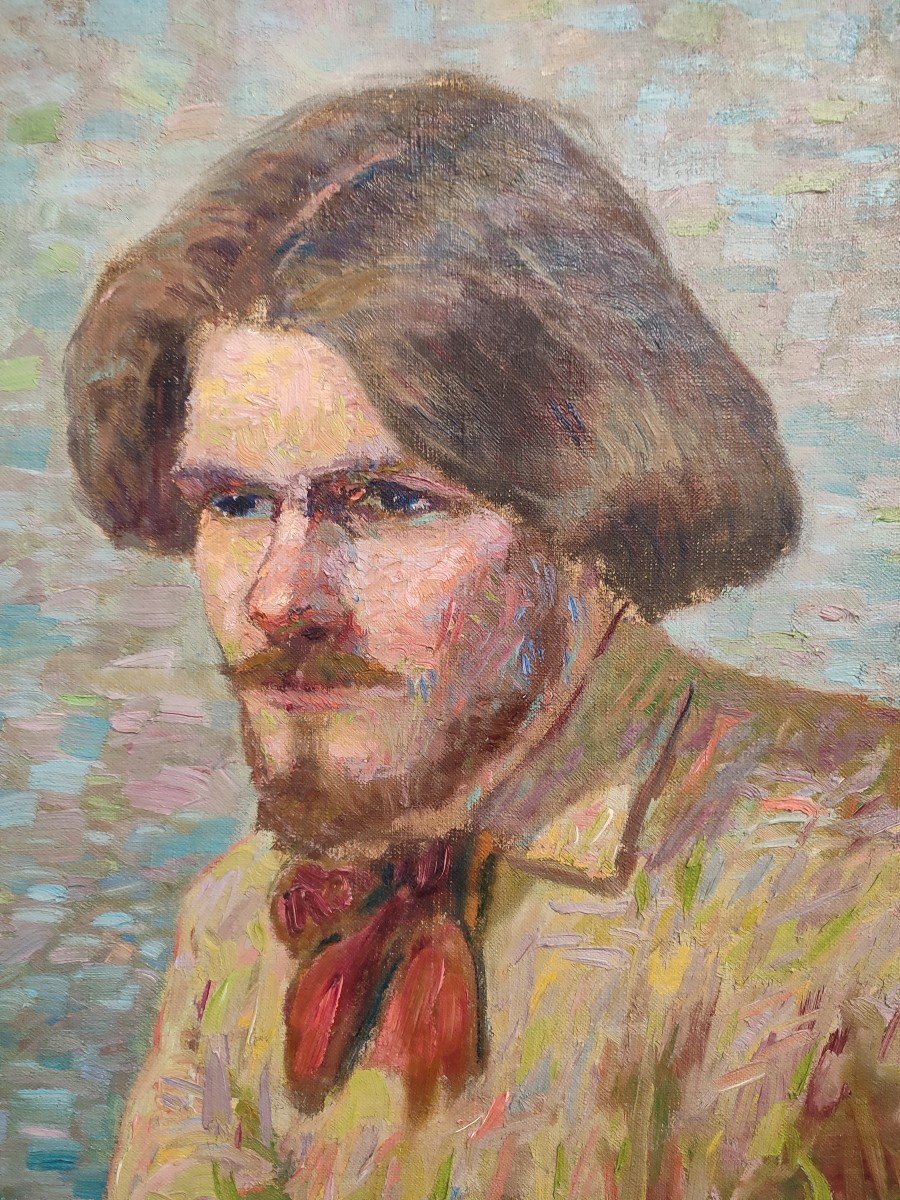 Eugène Pospolitaki. Autoportrait, vers 1905. Ecole Russe.-photo-2