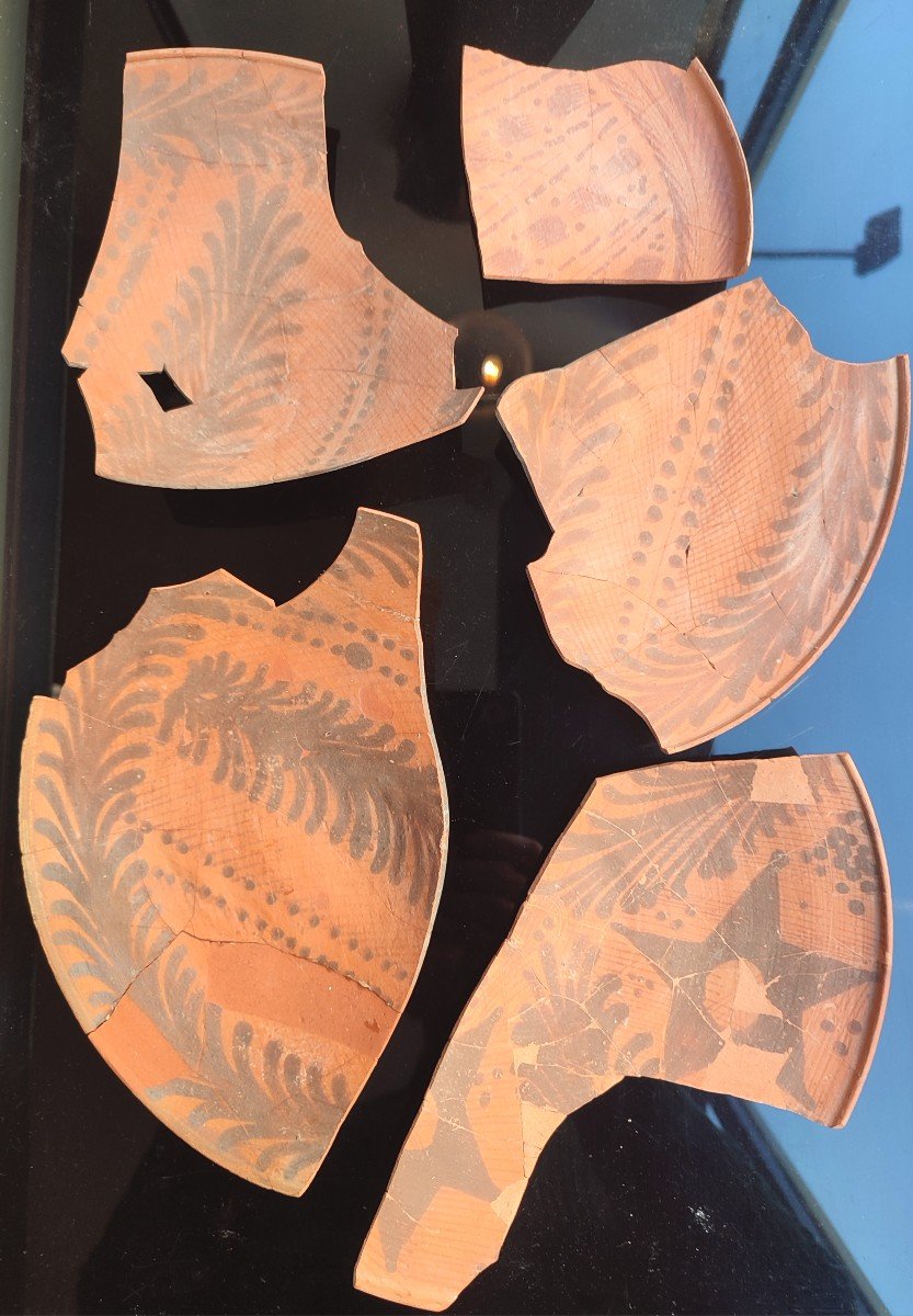 Five Fragments Of Nabataean Cups. 1st Century.