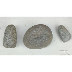 Small Grindstone And Two Small Axes From The Neolithic. South Saharan Desert 