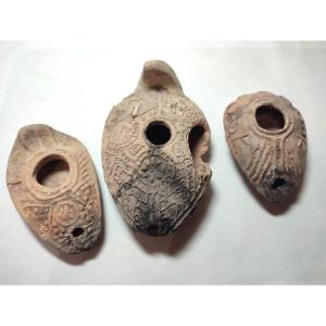 Three Byzantine Oil Lamps. Aleppo Region. 4th-5th Century 