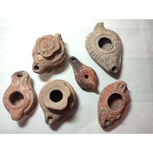 Sixaaaaaaaaaaaaaaaa Oil Lamps. Aleppo Region. 5th Century 