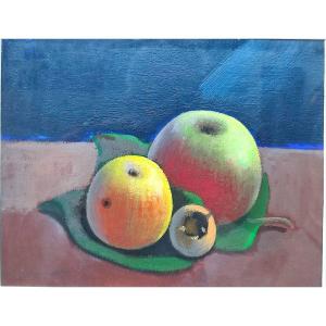 Madeleine Luka. Les Fruits . Huile  Sur Carton vers 1930.