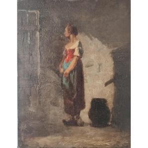 Young Peasant Woman At La Fontaine. 