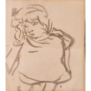 Pierre Bonnard. Petite fille de Paris. Dessin Vers 1890.