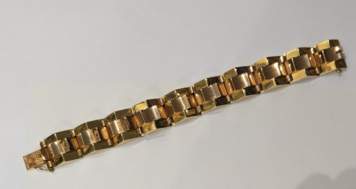 Tank Bracelet In Yellow Gold And Rose Gold -photo-4
