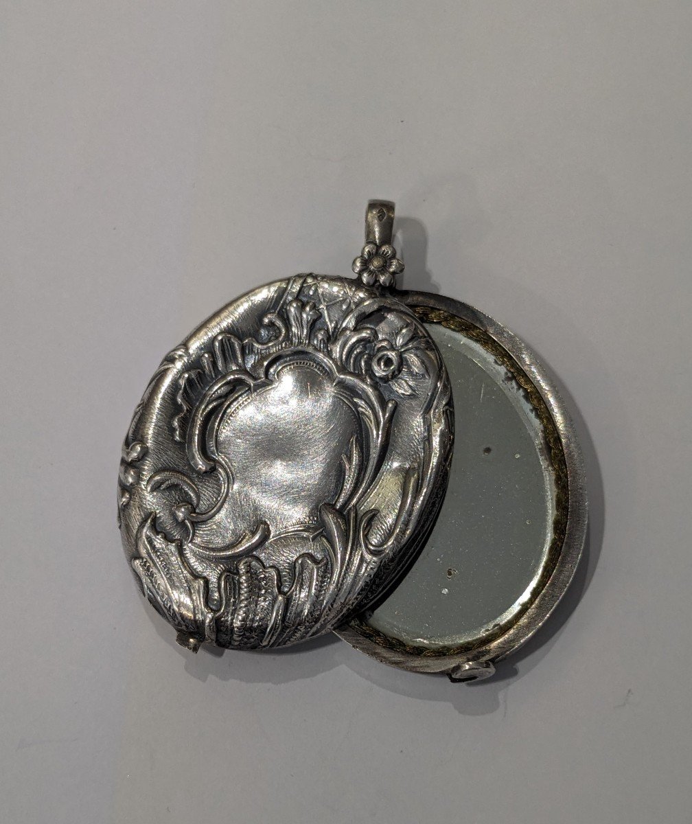 Small Silver Pocket Mirror -photo-1