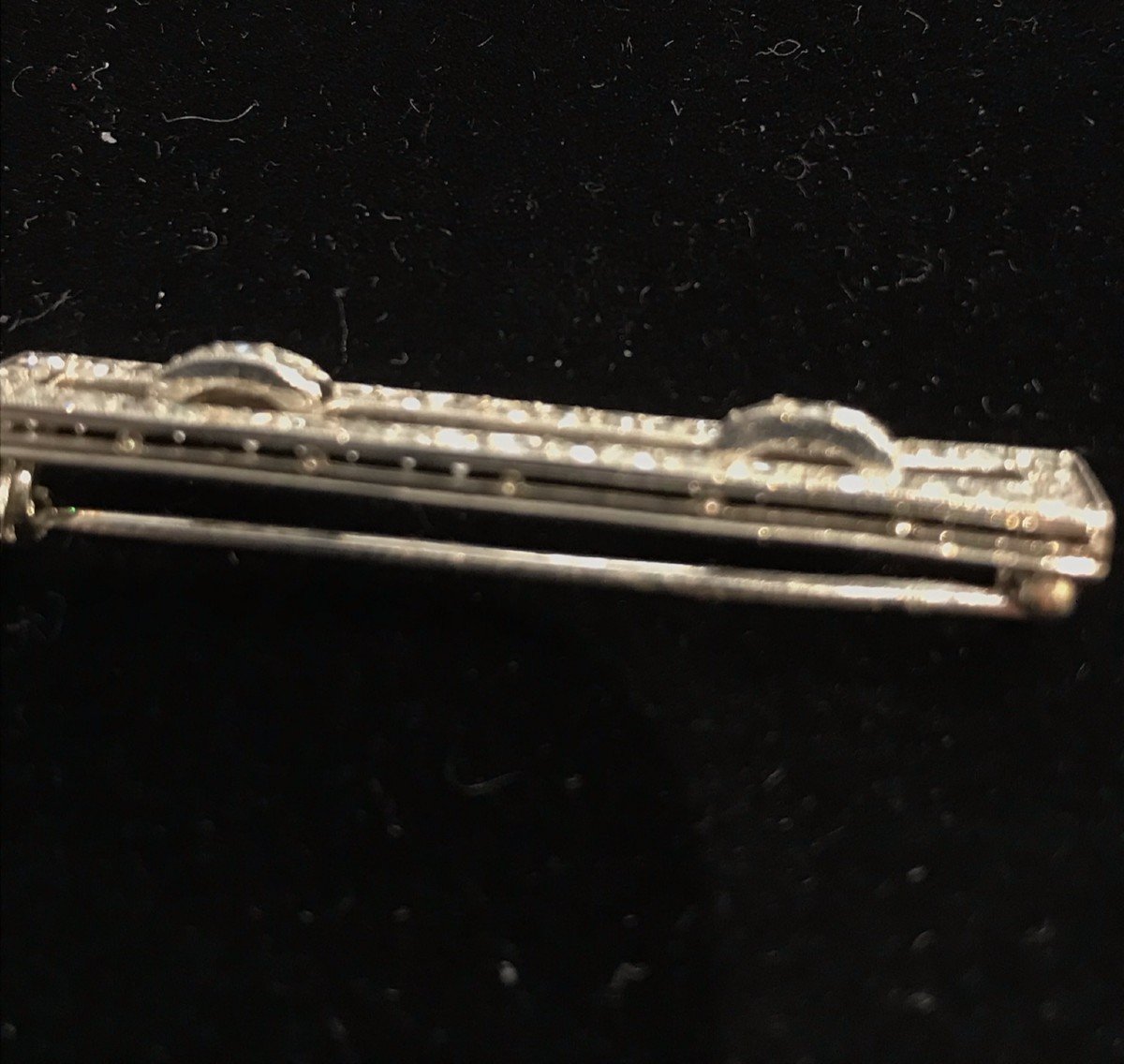 Barrette Brooch In Platinum And White Gold Set With Small Diamonds - Period 1925/1930-photo-4