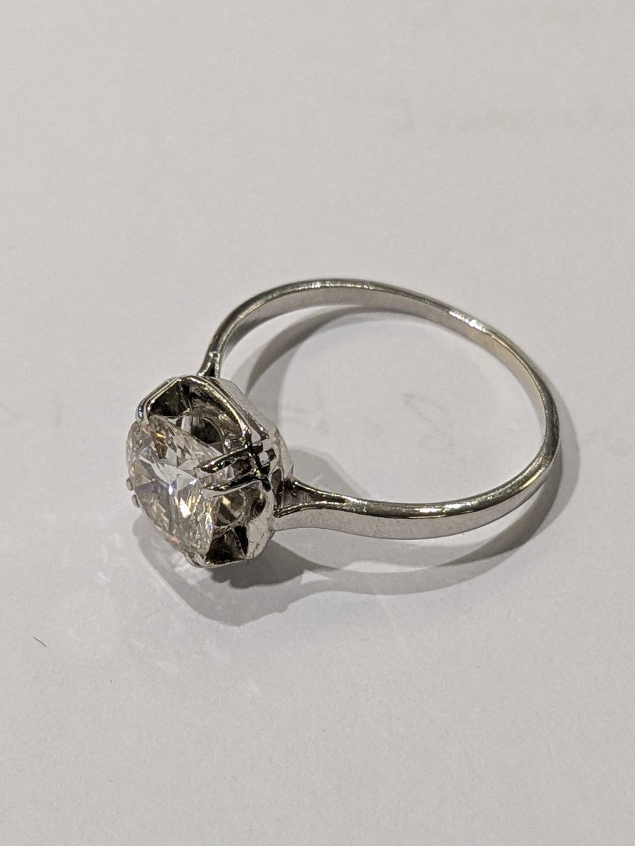 Bague solitaire en platine sertie d'un diamant taille brillant -photo-7