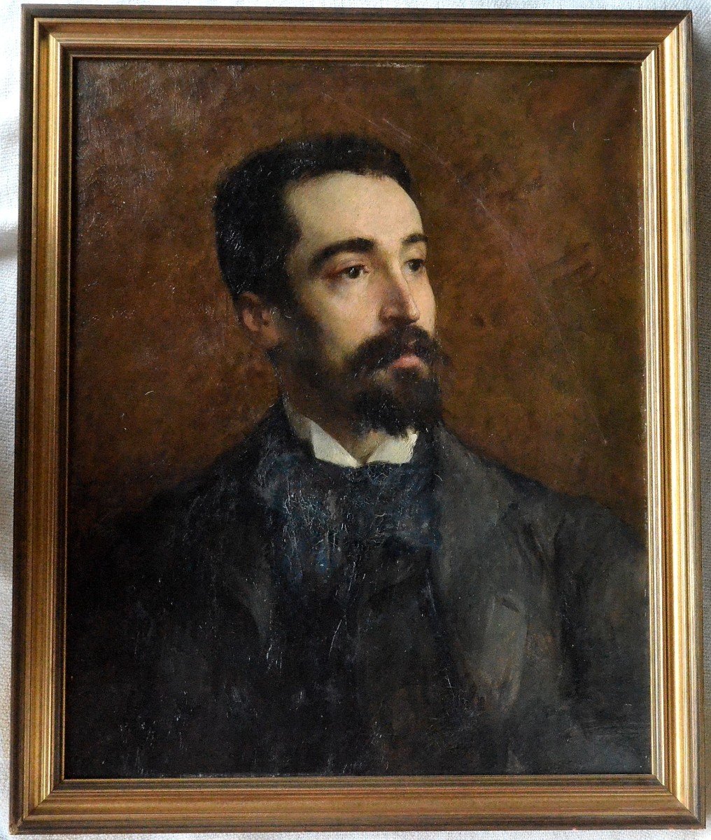 “portrait Of A Man” Henri-léopold Lévy (1840 – 1904)-photo-2