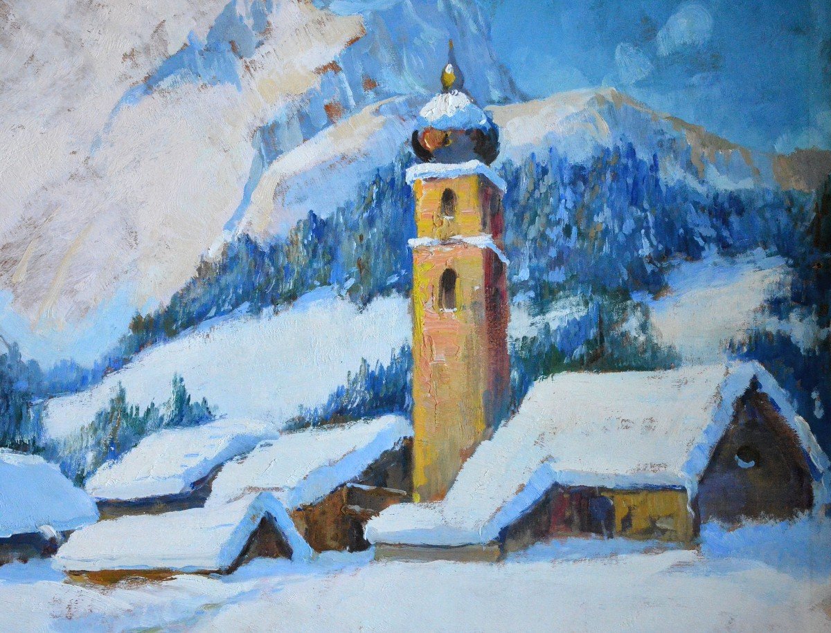 « Tyrol. Reutte sous la neige » Pier Antonio GARIAZZO (1879 – 1963)-photo-2