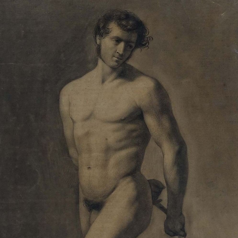 « Académie d’homme vers 1820 (1) ». Encadrée.-photo-3