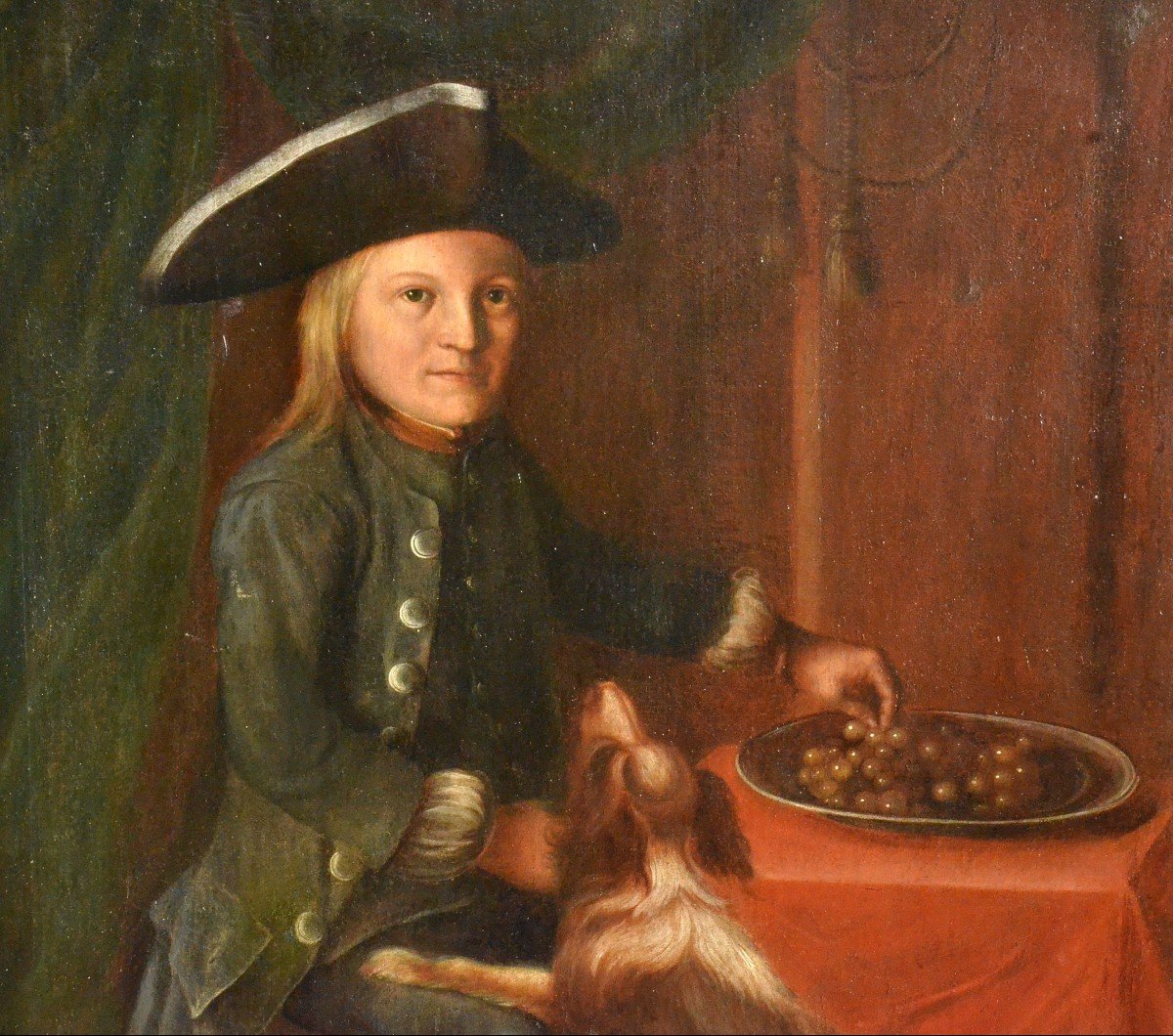 “young Man And His Dog.” Louis XV Period.-photo-3