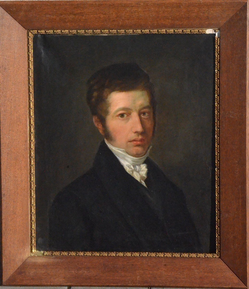 Simon Meister (1796 – 1844) « Portrait d'élégant (détail) » -photo-2