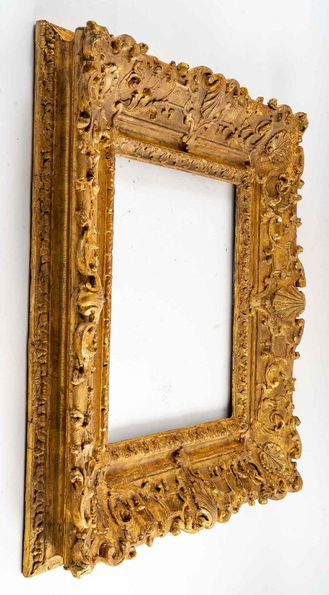 Very Beautiful Frame In Golden Carved Wood, Louis XIV Period - Regency-photo-2