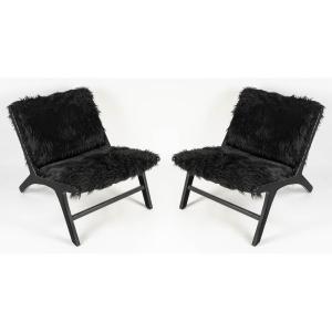 Pair Of Low Chairs By Olivier De Schrijver