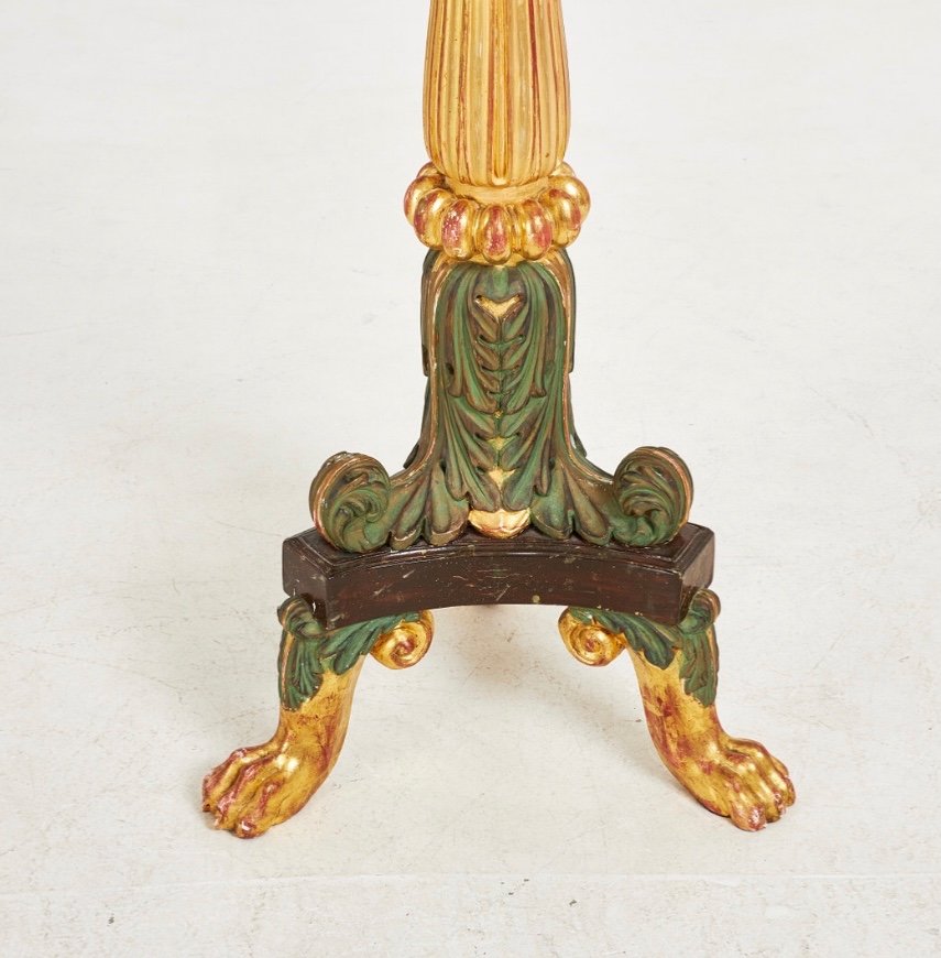 Palace Torchère, Carved, Gilded And Patinated Wood, Sweden, Gustavian Period -photo-4