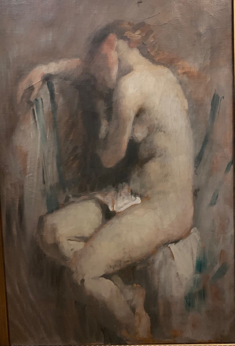 Model Resting, O/l ,signed Frans Schwartz, Danish School, Circa 1900