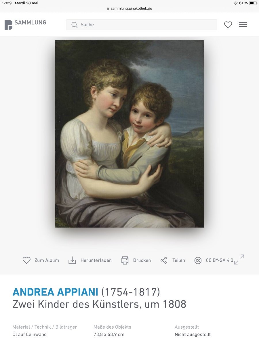 « Carlotta et Raffaello » réplique  d’époque de l’original de Andrea Appiani (1754-1817) Milan -photo-4