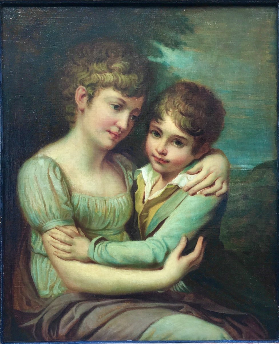 « Carlotta et Raffaello » réplique  d’époque de l’original de Andrea Appiani (1754-1817) Milan -photo-2