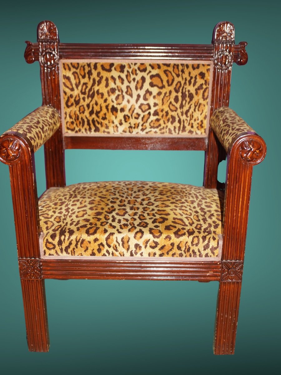 Pair Of Leopard Armchairs, 20th Century. (another  Pair In White Available ) -photo-1