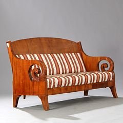 Russian Sofa Light Mahogany, Circa 1840