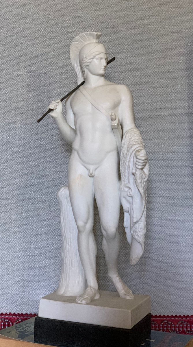 « jason », Large Biscuit Figurine,  After Thorvaldsen B&g , 1862-photo-3