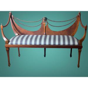 Italian Bench In Spirit Of Lucca’s Empire, Circa 1970, Signed Annibale Colombo