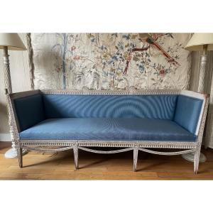 Gustavian Sofa Gray And  White Patina, Late 18th Century, Sweden 