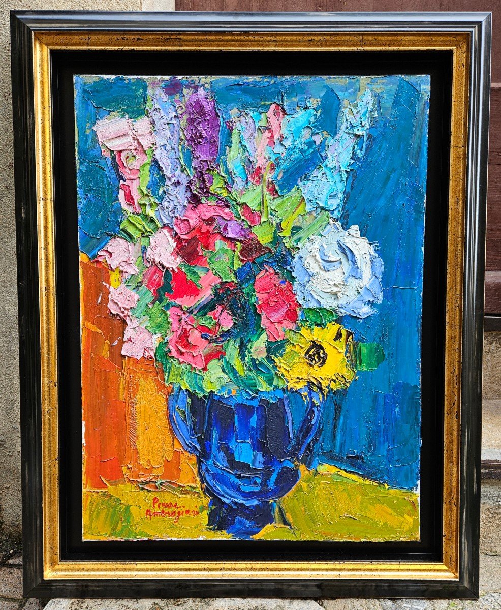 Bouquet De Fleurs Par Pierre Ambrogiani 1907-1985