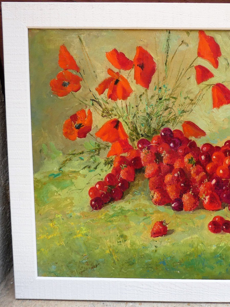 Cherries, Strawberries And Poppies By Figlinesi-photo-7