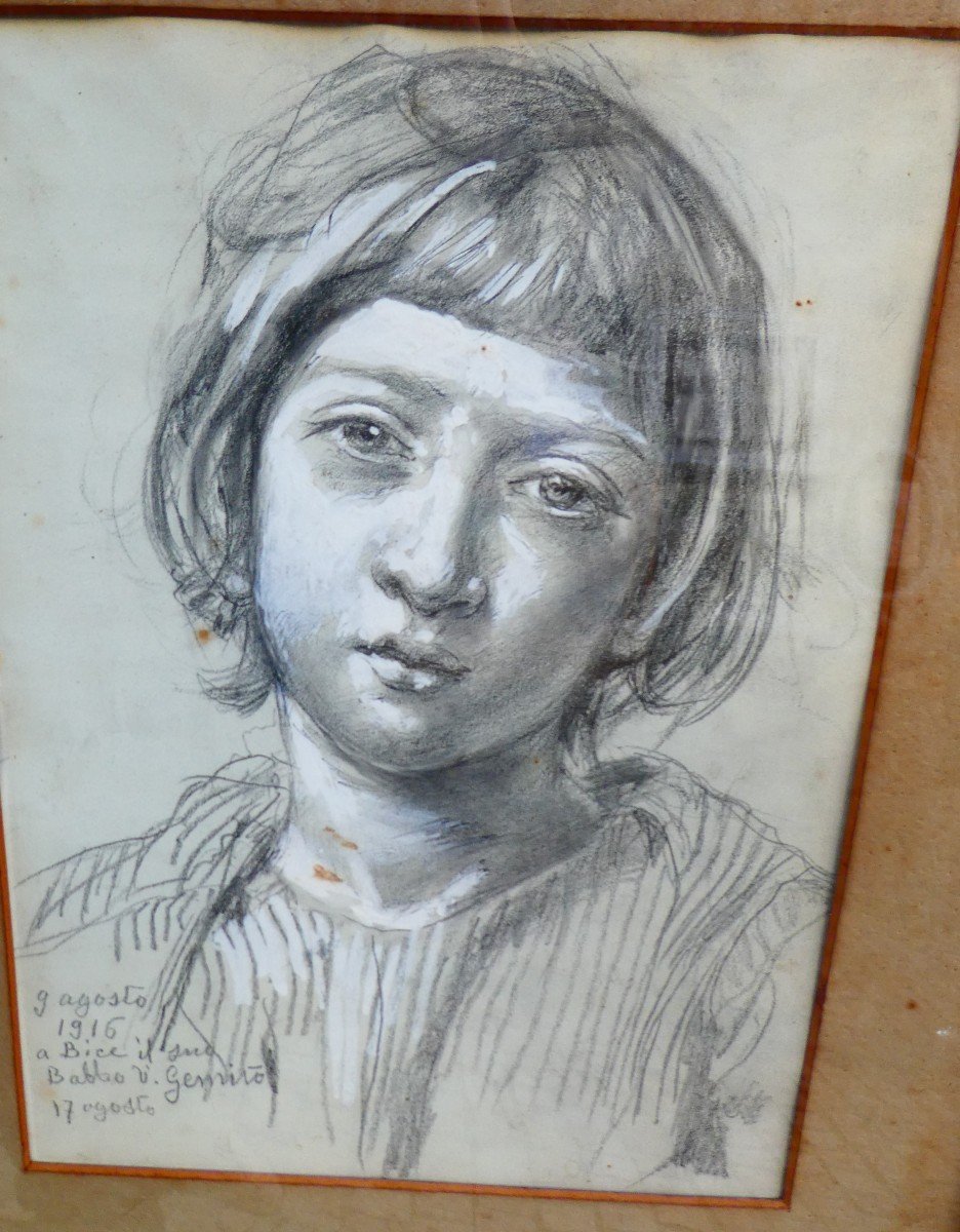 Portrait d'Enfant Par Vincenzo Gemito 1852-1929-photo-2