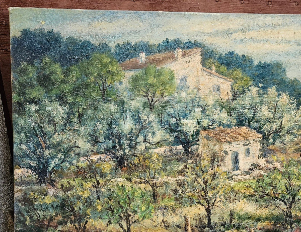 Country Landscape By Félix Tisot 1909-1979-photo-2