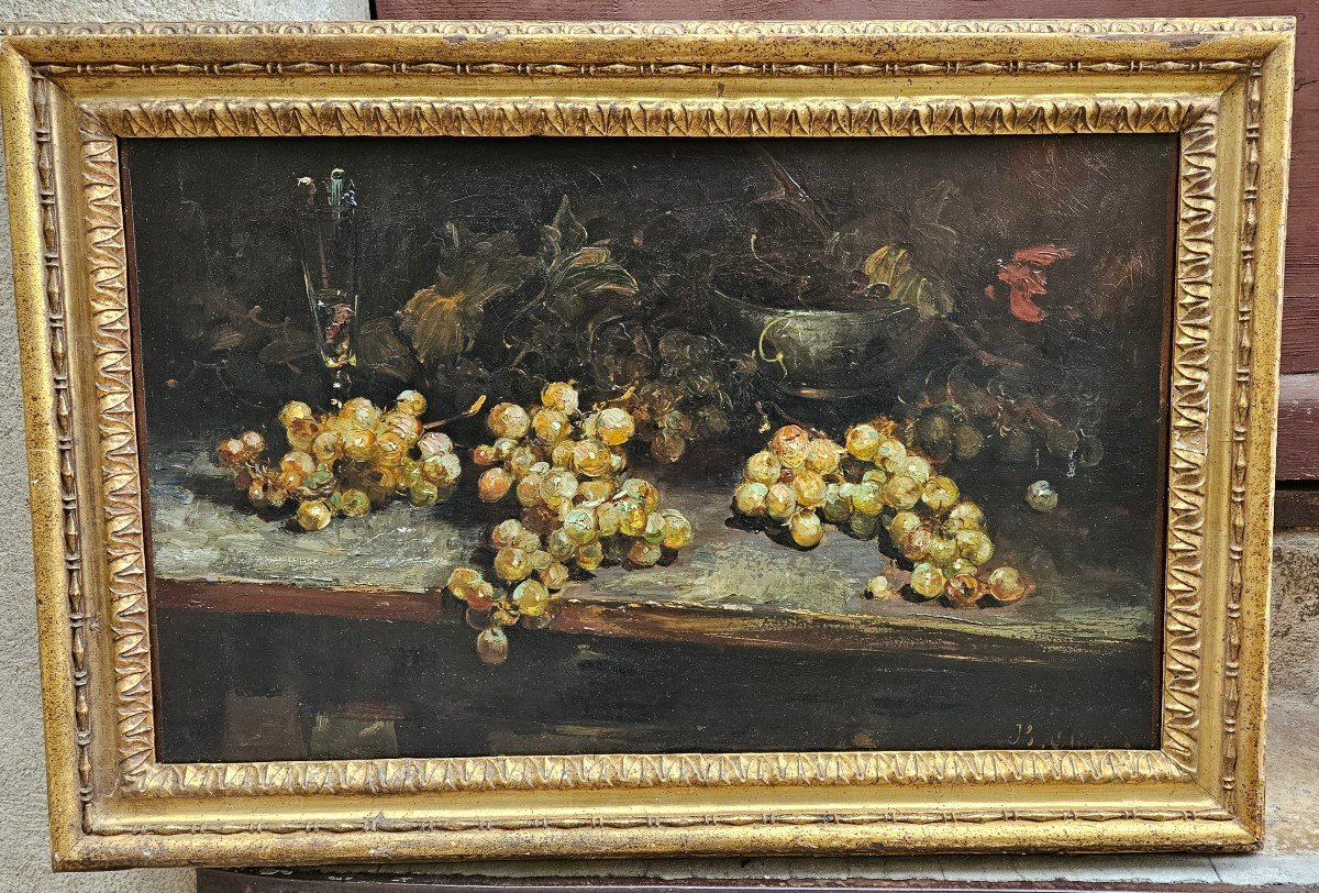 Grapes And Champagne By Jean Baptiste Olive 1848-1936