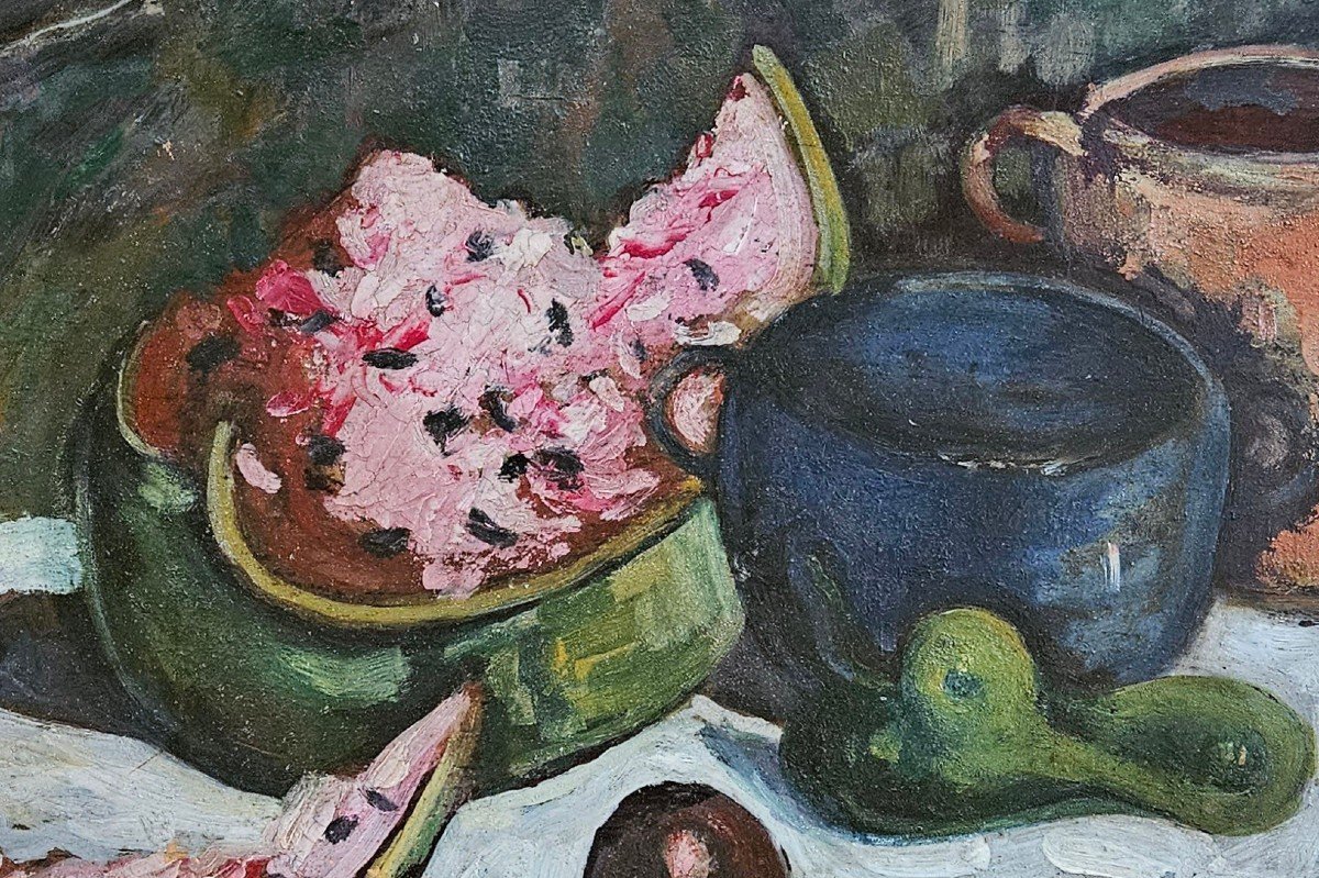 Watermelons And Mud Blue By José Mange 1866-1935-photo-7