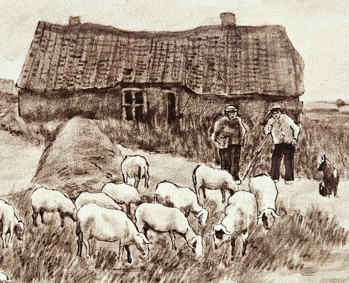 The Shepherds And Their Sheep Signed Anton Mauve 1838-1888-photo-5