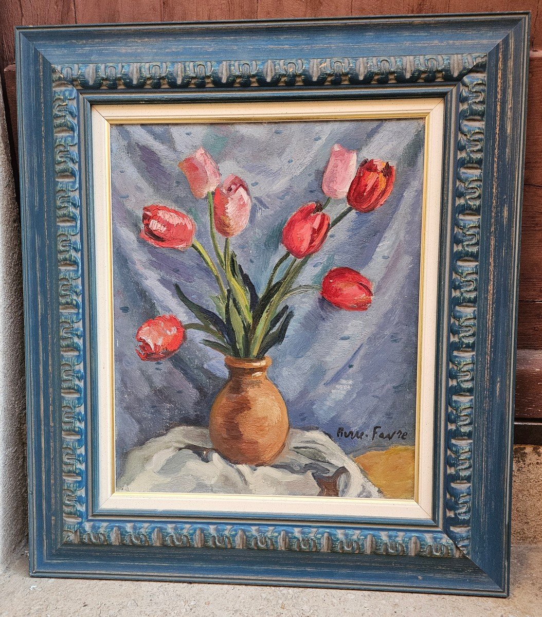 Le Bouquet De Tulipes Par Pierre Favre 1906-1983