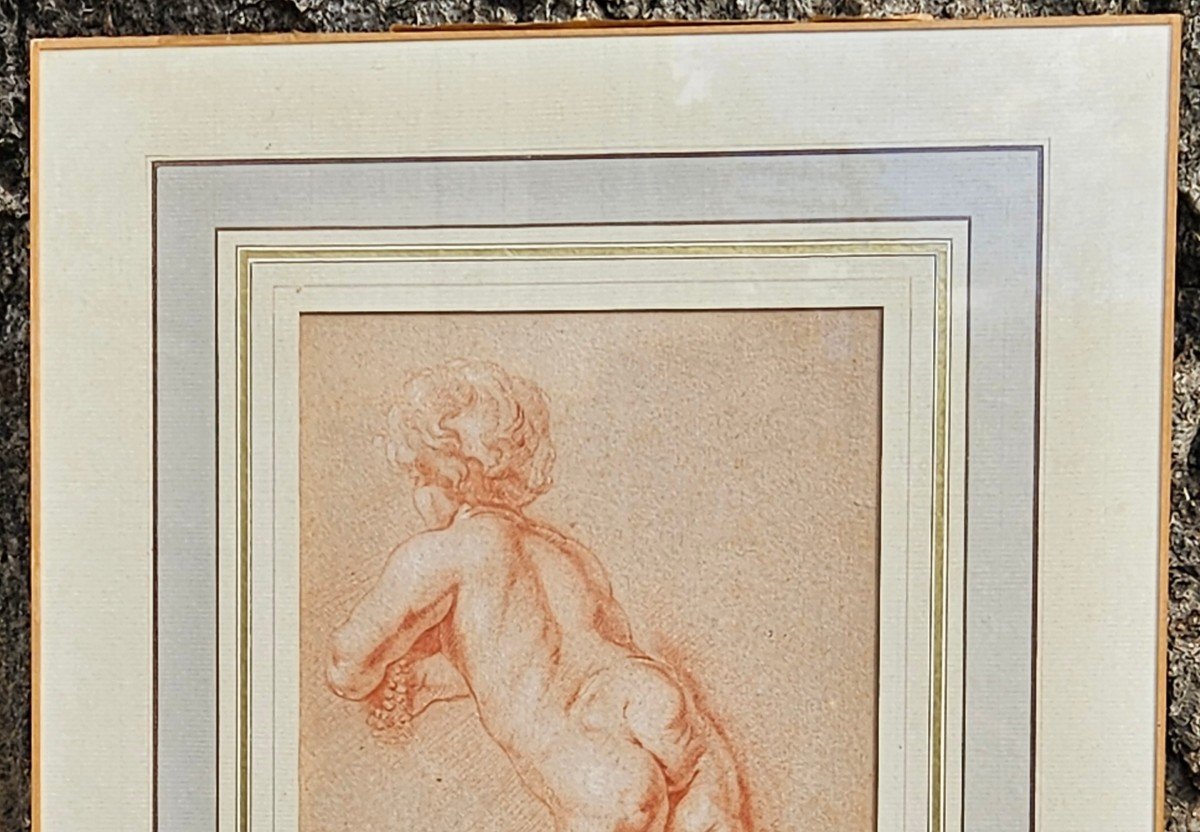 Naked Child From Back, Sanguine, French School XVIII-xix-photo-3