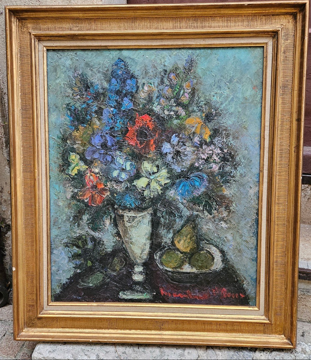 "fleurs et fruits" Par Louis Marchand Des Raux 1902-2000