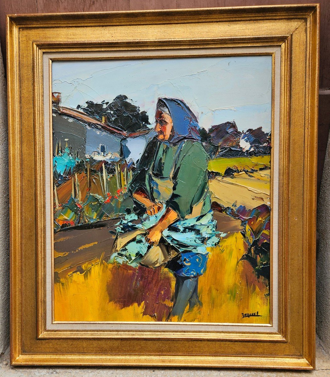 Provençal Peasant Woman At Work By Christian Jequel