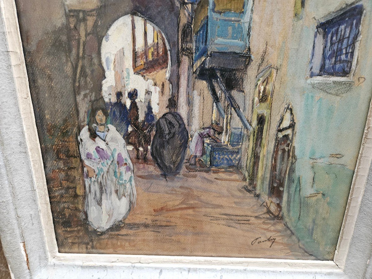 Street In Tunis By Henry Jean Pontoy 1888-1968-photo-4