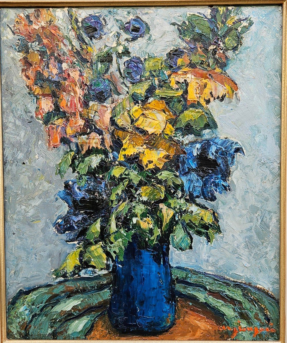 Bouquet Of Flowers By Arsène Sari 1895-1995-photo-2