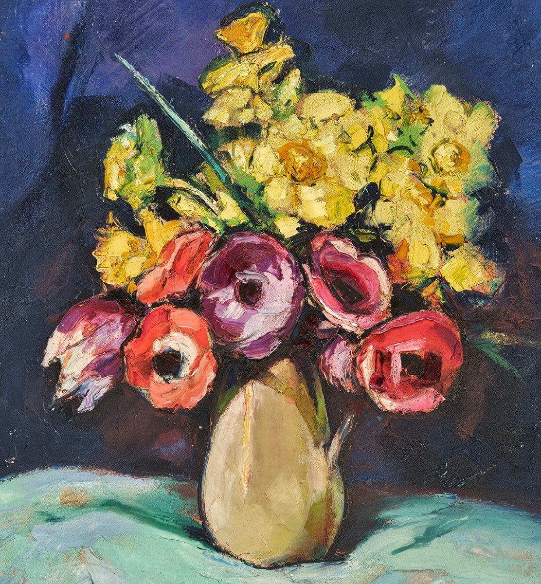 Bouquet De Fleurs Par Gabriel Belot 1882-1962-photo-5