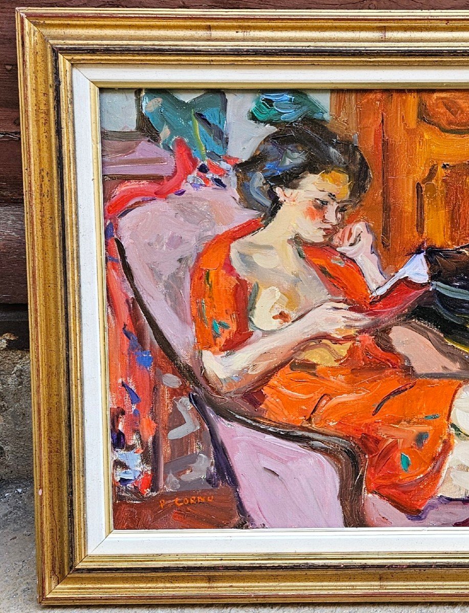 Young Woman Reading By Pierre Cornu 1895-1996-photo-4