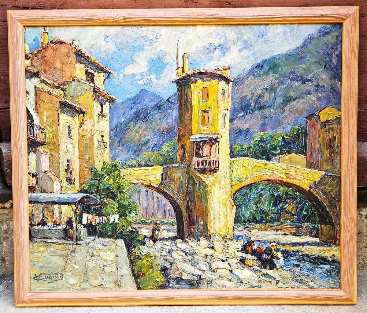 Le Pont De Sospel Par Victor Louis Cuguen 1882-1969