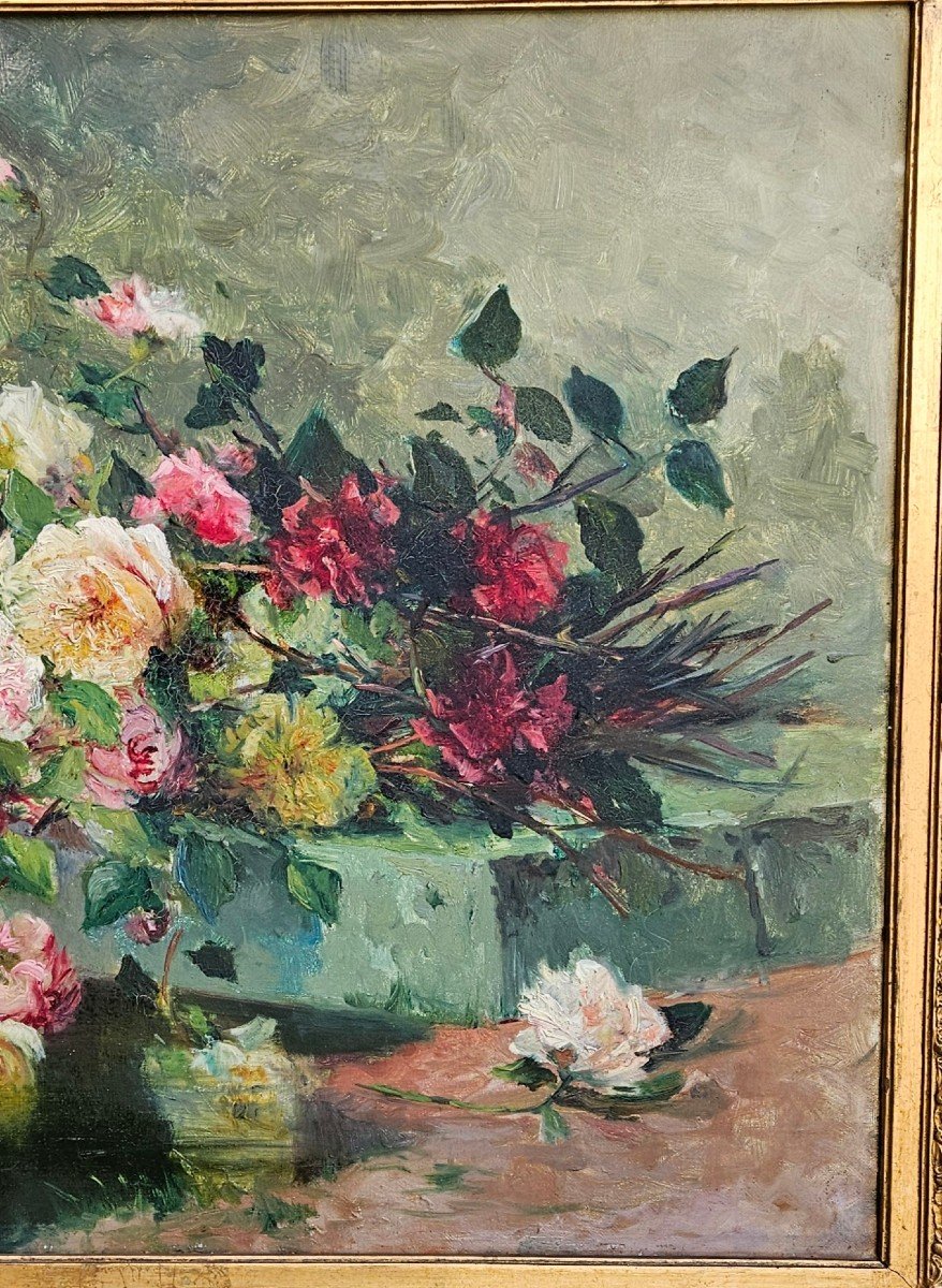 The Roses By Louise Eugénie De Ladevèze-cauchois 1855-1938-photo-5
