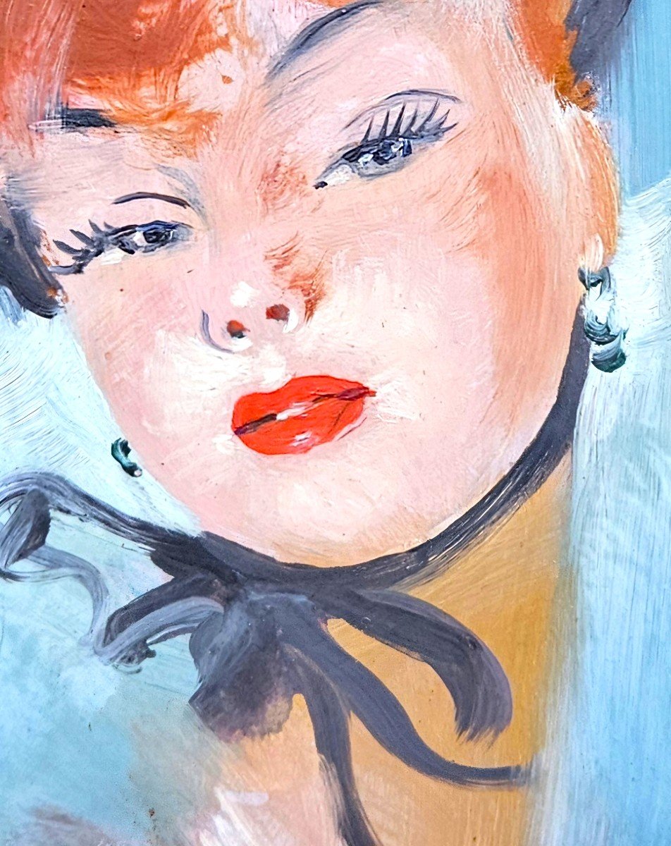 Portrait Of A Young Girl By Jean Gabriel Domergue 1889-1962-photo-4