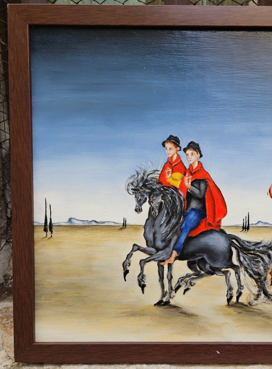 2 Couples On Horseback By Avon Campana 1927-2024-photo-4