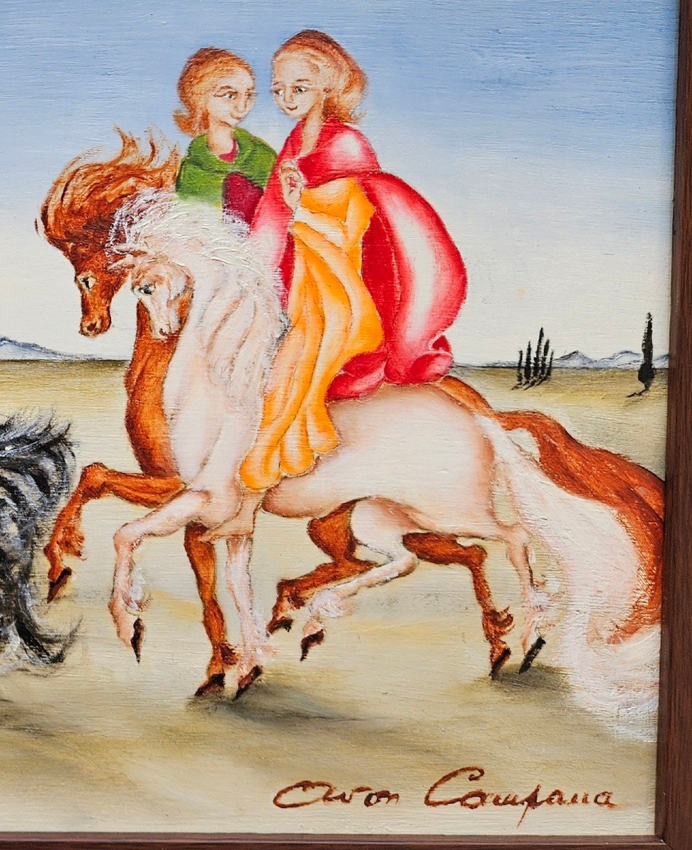 2 Couples On Horseback By Avon Campana 1927-2024-photo-5